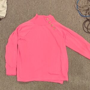 J. Crew Bright Pink Womens Sweater with Button Accents